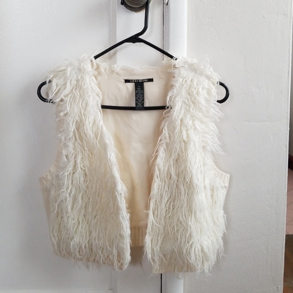 LUCKY BRAND cropped acrylic/poly/wool VEST